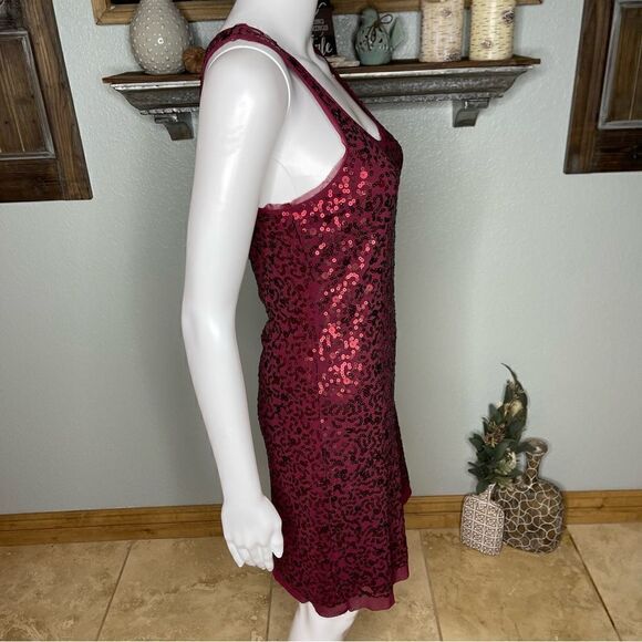 Max Studio Red Sequin Sleeveless Dress Size Small - Picture 7 of 17